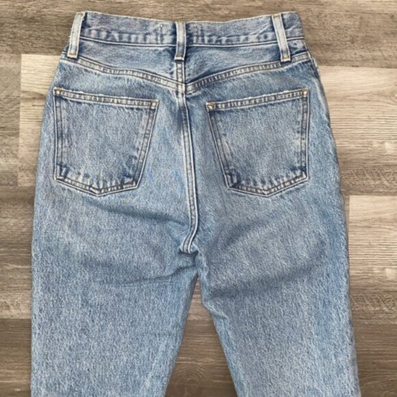 AGOLDE Straight Leg Organic Cotton Jeans 23 Blue Vintage Wash High Rise Denim - Picture 10 of 11